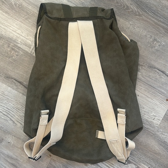 Zara Men Canvas Drawstring Backback Rucksack - Picture 3 of 5